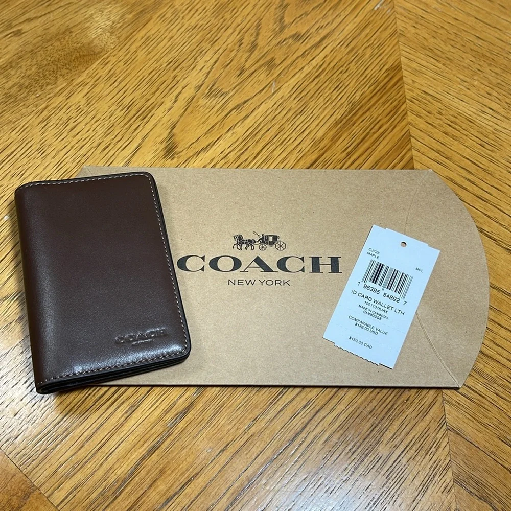 NWT COACH LEATHER ID CARD WALLET - Picture 12 of 12